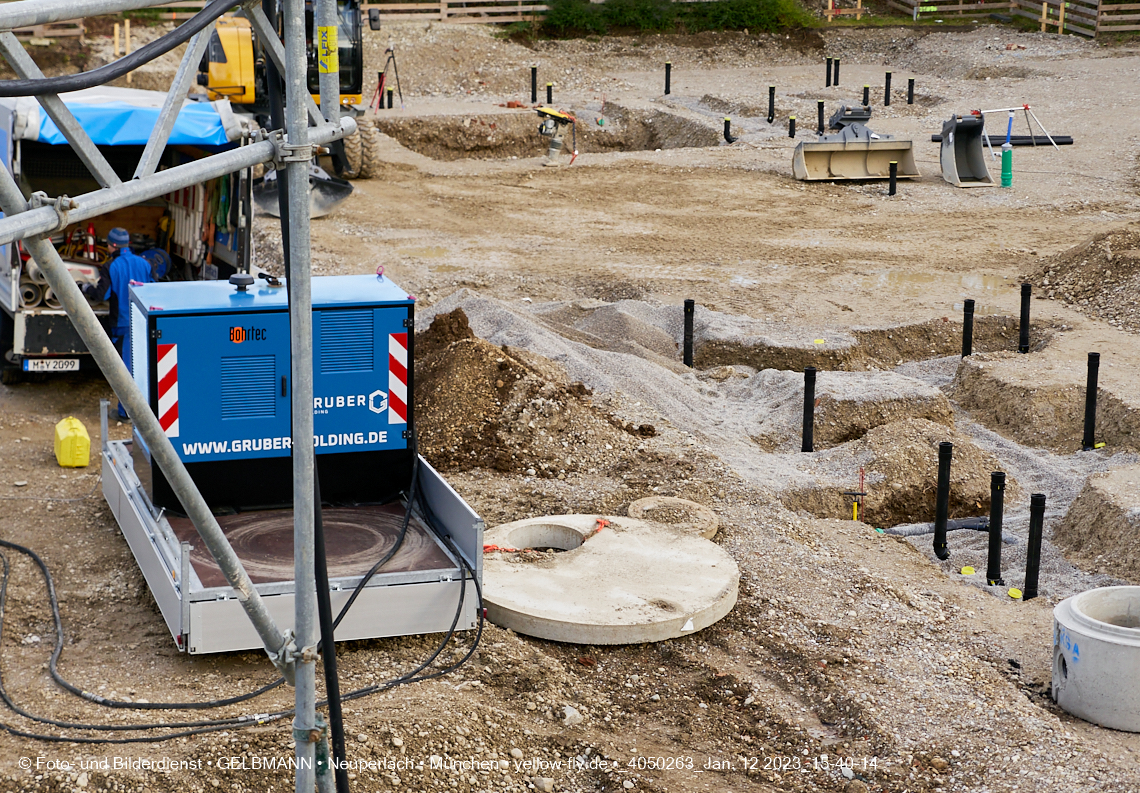 12.01.2023 - Baustelle an der Quiddestraße Haus für Kinder in Neuperlach